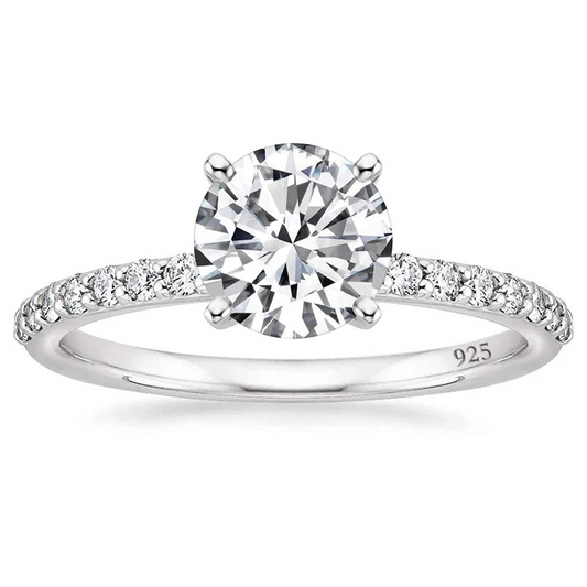 "4 Prong Eternity" 3 Carat Silver or Yellow Gold Ring