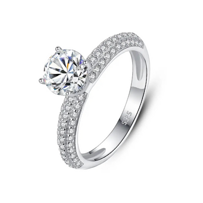 1 Carat Brilliant Crown Moissanite Diamond Ring