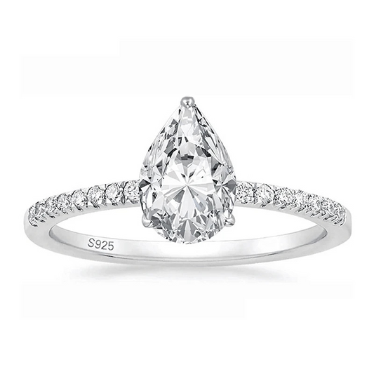 "Drop Eternity" Ring Moissanite Diamond