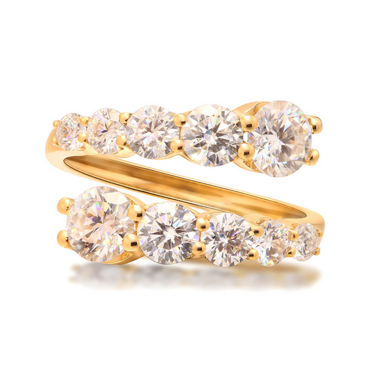 "Double" 2 Carat Moissanite Diamonds Ring