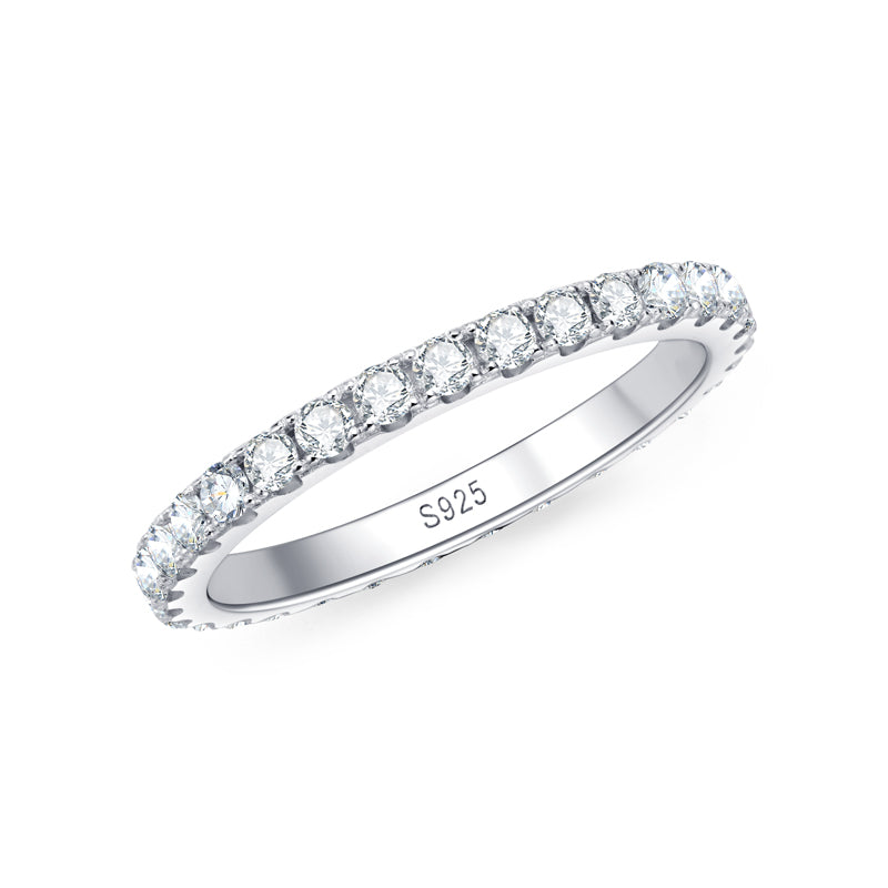 "Brilliant Eternity Band" 2 mm Moissanite Diamonds Ring