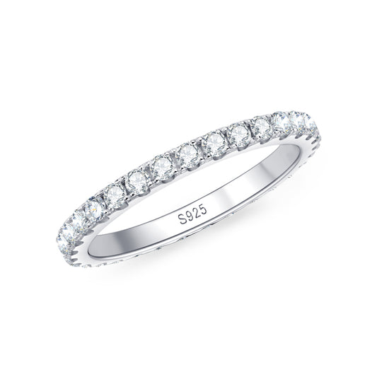"Brilliant Eternity Band" 2 mm Moissanite Diamonds Ring