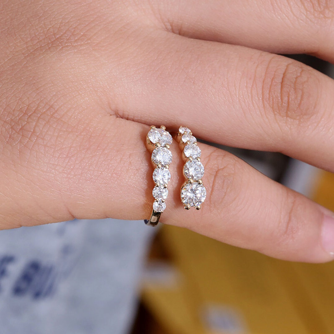 "Double" 2 Carat Moissanite Diamonds Ring