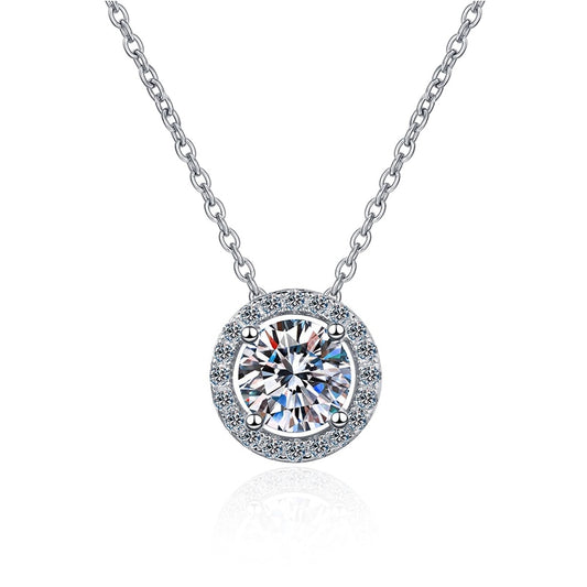 "Halo" Moissanite Diamond Necklace