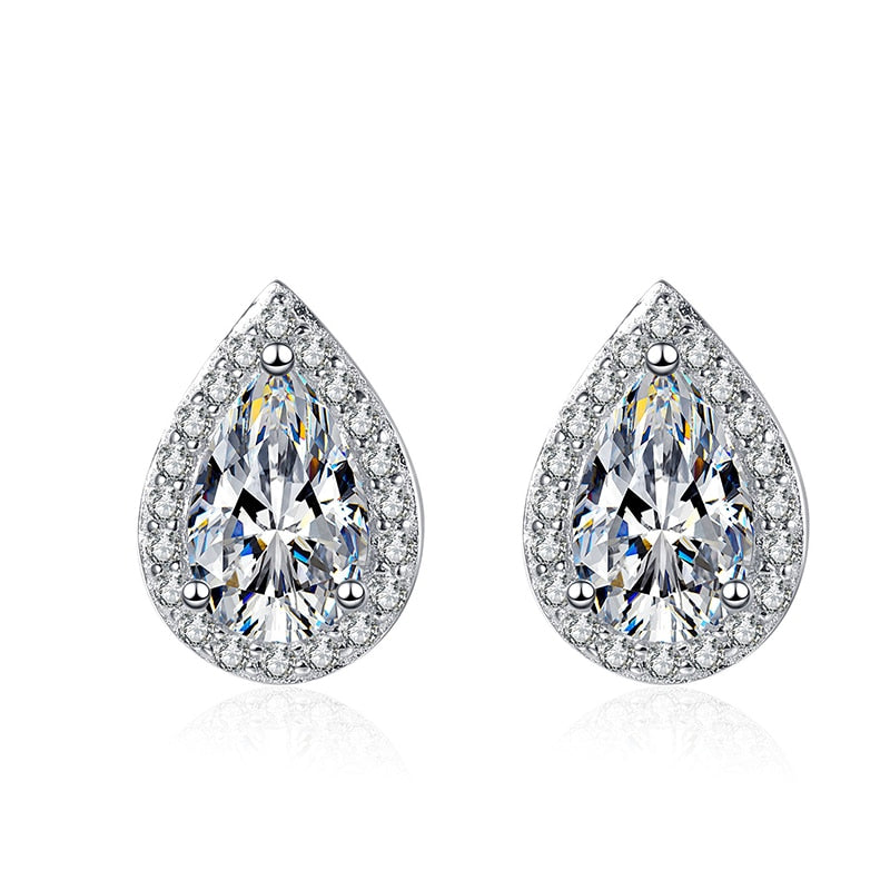 "Halo Drop" Moissanite Diamond Earrings
