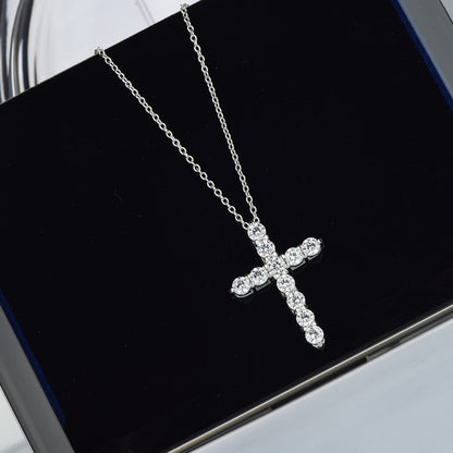 "Cross" Moissanite Diamonds Necklace