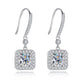 "Sq Drop" Earrings Moissanite Diamond