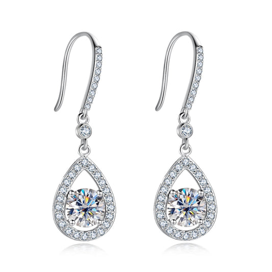 "Tear Drop"  Moissanite Diamond Earrings