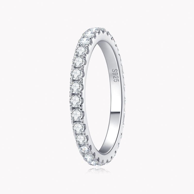 "Brilliant Eternity Band" 2 mm Moissanite Diamonds Ring